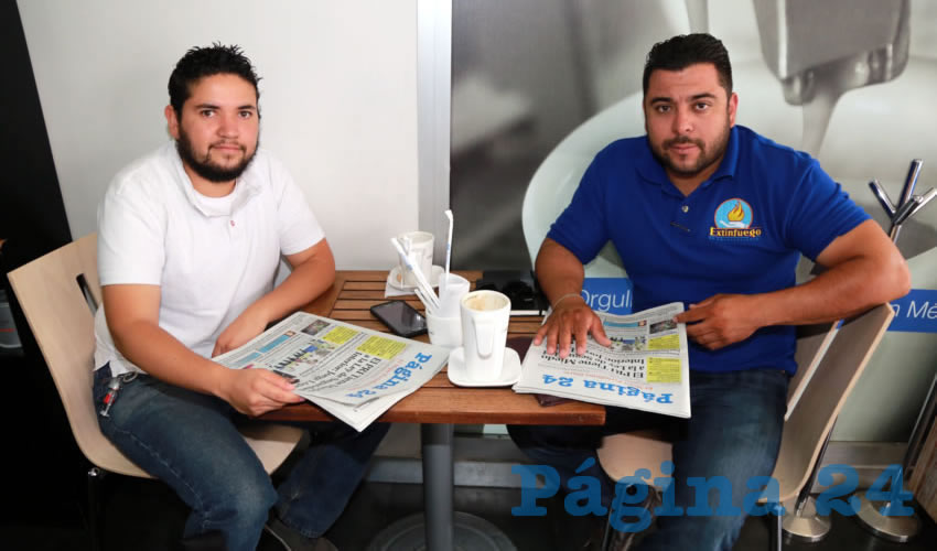 En Café Punta del Cielo departieron Santiago González Guerrero y Roberto Rodarte