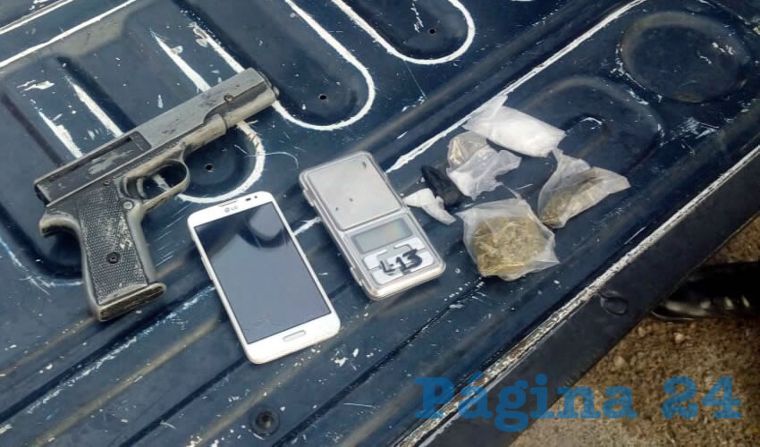 Los objetos y la droga decomisados al trío