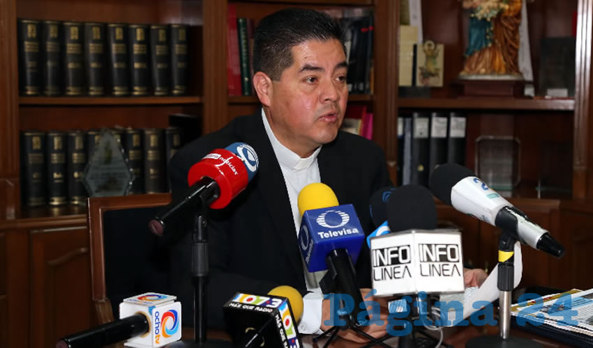 Carlos Alberto Alvarado Quezada, vocero de la Diócesis de Aguascalientes (Foto: Eddylberto Luévano Santillán)