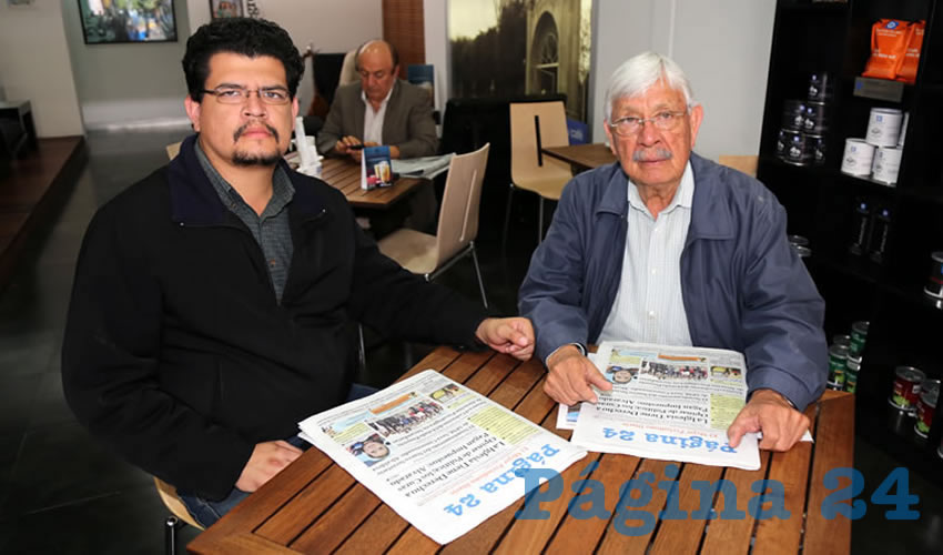 En Café Punta del Cielo departieron Leonardo Bañuelos Solís Delgado y Manuel de Jesús Bañuelos Hernández, representante propietario de Morena ante el IEE