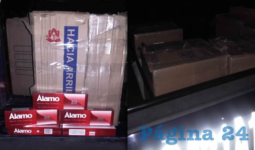 Parte del producto ilegal encontrado en un cami&oacute;n de &Oacute;mnibus de M&eacute;xico