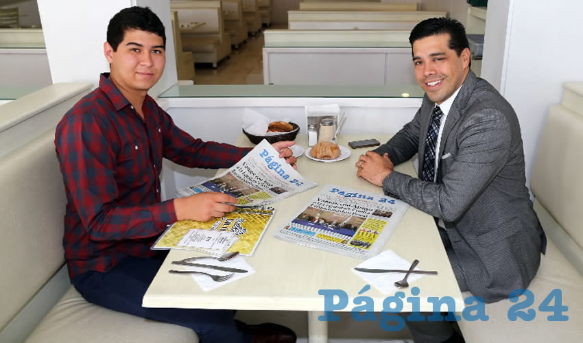 En el restaurante Del Centro almorzaron Adri&aacute;n Levi Hern&aacute;ndez de Luna y Leonardo Monta&ntilde;ez Castro, secretario general de Gobierno del Ayuntamiento de Aguascalientes