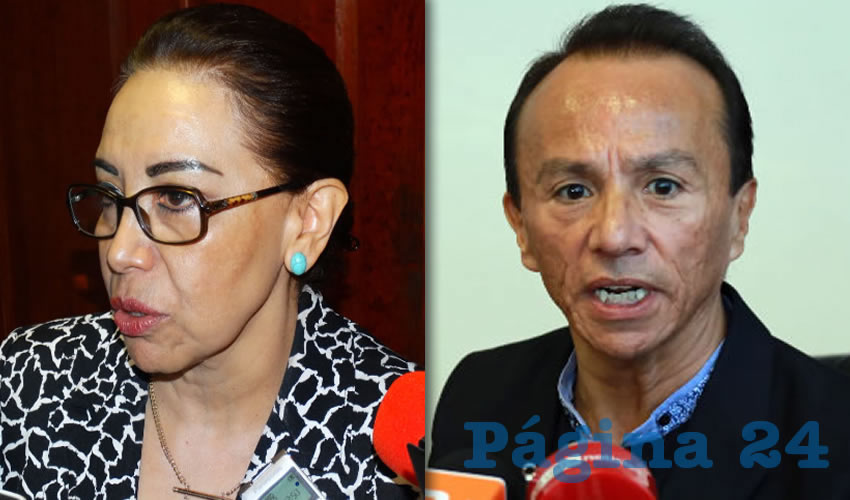Ma. Estela Cortés Meléndez, diputada local | Sergio Velázquez García, director del ISSEA