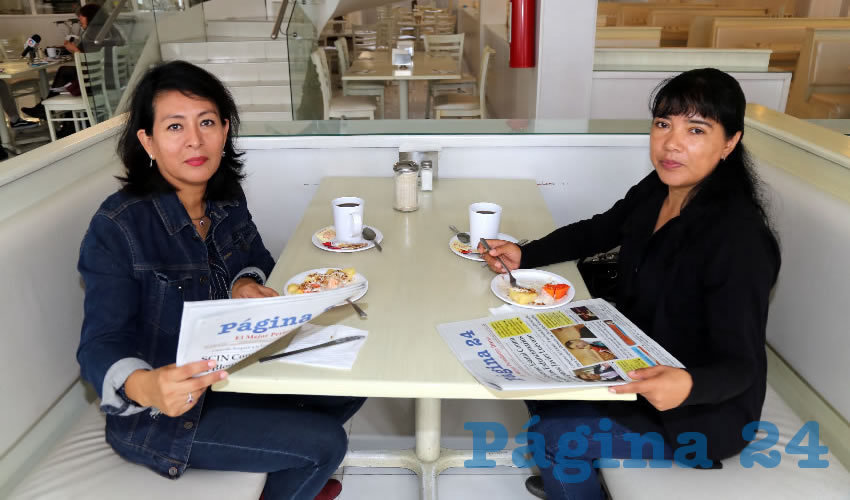 En el restaurante Del Centro almorzaron Esther Goytia Cabañas y Silvia Gutiérrez Godínez