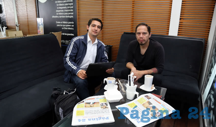 En Café Punta del Cielo departieron los emprendedores Óscar Ramos Castellanos y Alan Pedroza Hernández
