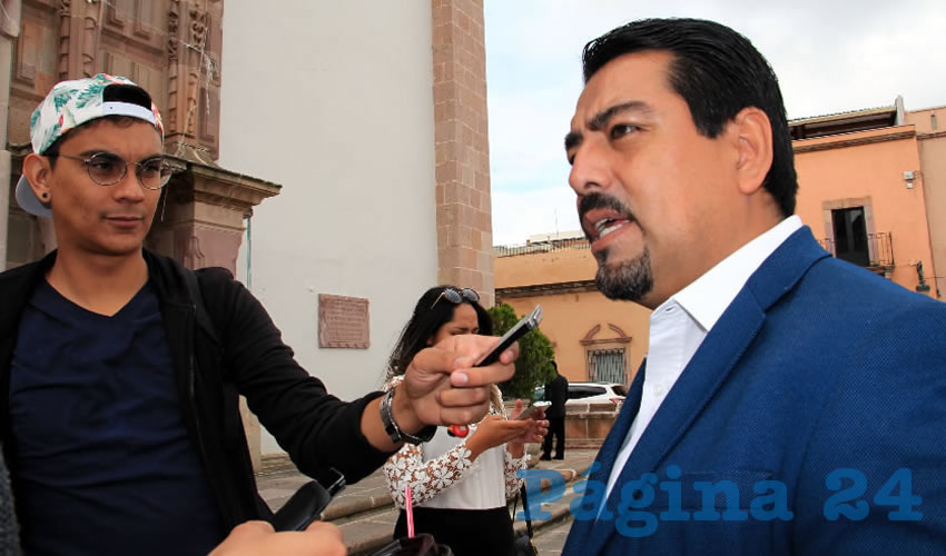 Marco Antonio Ruelas Zavala, líder del Sindicato Único de Trabajadores del Instituto Zacatecano de Educación para Adultos (SUIZEA) (Foto Rocío Castro Alvarado)