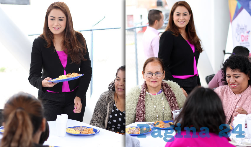La alcaldesa Tere Jiménez agradeció a las mujeres que, de manera voluntaria, elaboran los alimentos, con dedicación e higiene
