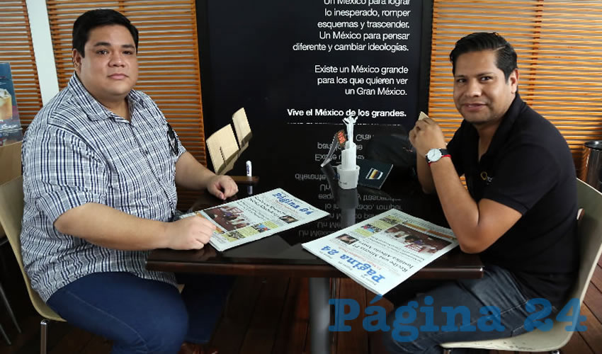En Café Punta del Cielo departieron Rafael Méndez Valdivia y Édgar Dávila Araiza