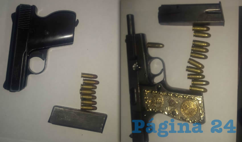Las pistolas que portaba el cuarteto