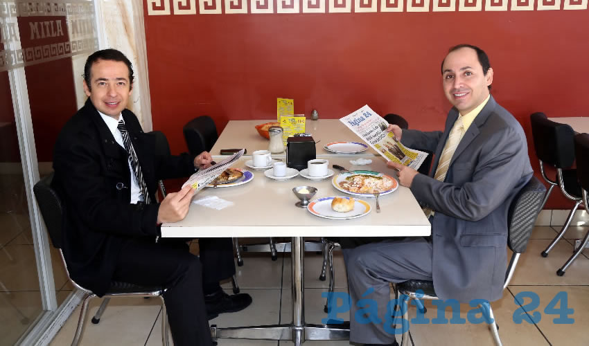 En el Mitla almorzaron Eduardo Flores Ramírez y Miguel Jiménez Reyes
