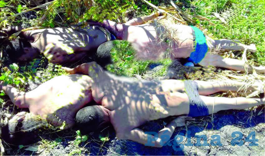 Las autoridades encontraron los cuerpos apilados y con huellas violencia, en un terreno de siembra que se ubica a pie de la carretera que conduce de La Alameda a La Capilla /Fotos: Especial