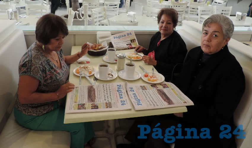 Alicia Guzmán Huerta, María Luisa Coronado y Guillermina Hernández Yáñez compartieron el pan y la sal en el restaurante Del Centro