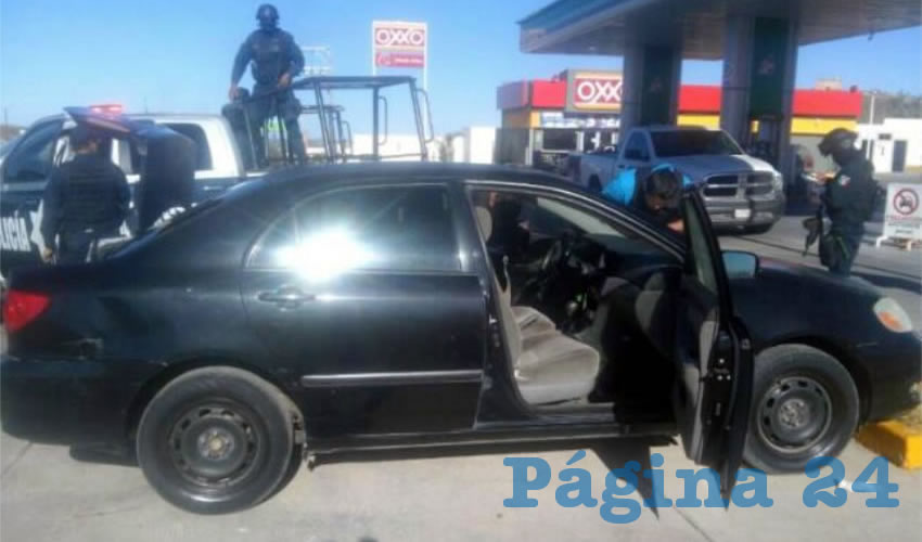 El auto fiscalizado por los policías estatales