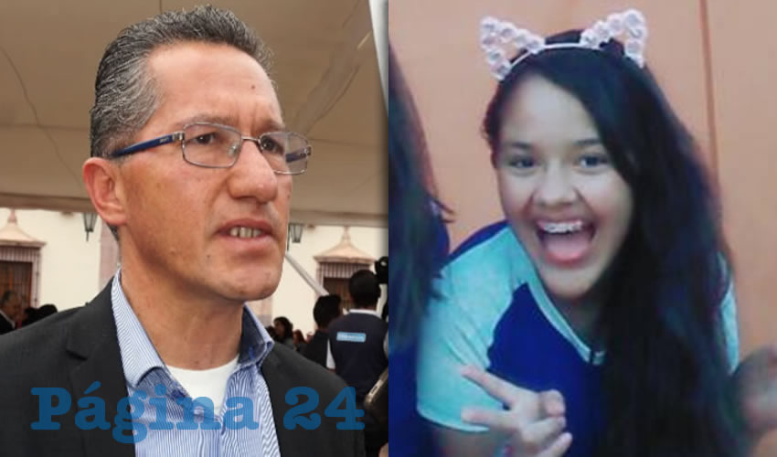 Marco Antonio Vargas Duarte, vocero en materia de seguridad de gobierno del estado y la menor secuestrada Angélica Esther Aguilera Gutiérrez (Foto: Archivo Página 24)