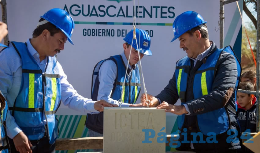 El gobernador del Estado colocó la primera piedra de la Unidad del ICTEA en Rincón de Romos