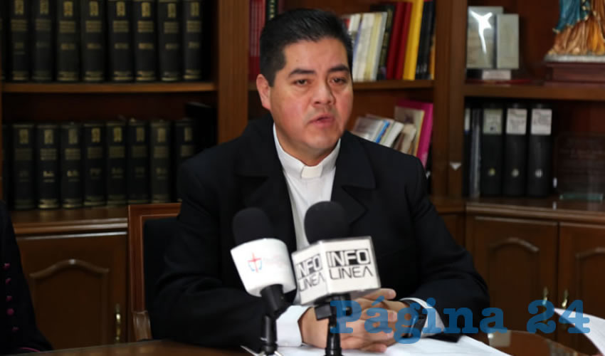 Carlos Alberto Alvarado Quezada, vocero Obispado de Aguascalientes (Foto: Eddylberto Luévano Santillán)