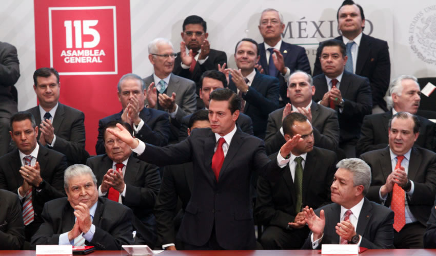 Ciudad de México.- Enrique Peña Nieto, presidente de México, encabezó la 115 Asamblea General del Infonavit (Foto: Moisés Pablo /Cuartoscuro)