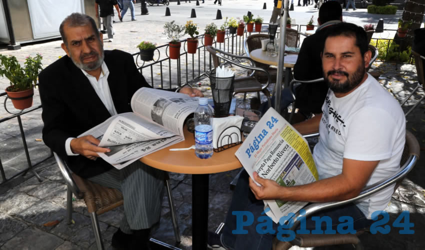 En Café Catedral departieron Ernesto Ignacio Garibay Mora y Gerson Nuño Ceballos