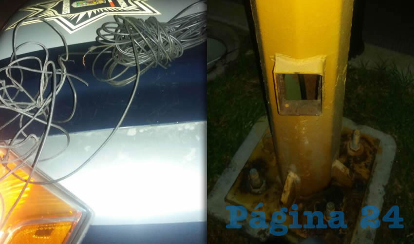 Alrededor de 54 metros de cableado sustrajo par de pillos