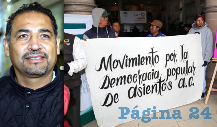Pablo Arenas Vel&aacute;zquez, representante del Movimiento por la Democracia Popular de Asientos AC (Fotos: Eddylberto Lu&eacute;vano Santill&aacute;n)