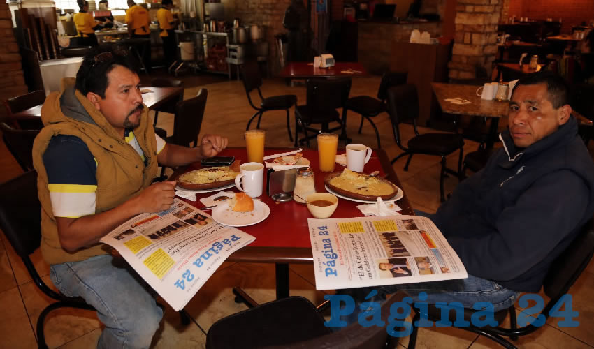 En Las Antorchas desayunaron Daniel Juárez Reyes y Arturo Juárez Barreto
