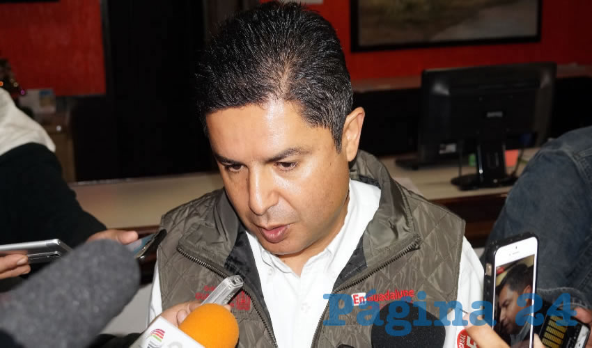 Enrique Guadalupe Flores Mendoza, presidente municipal de Guadalupe (Foto Merari Martínez)