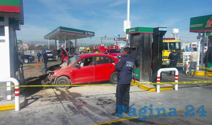 Afortunadamente, la unidad no se estamp&oacute; contra el dispensario de diesel