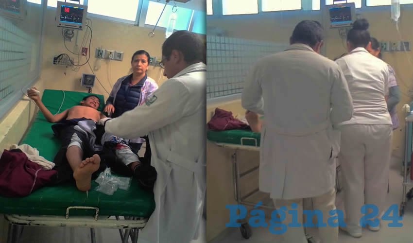 Tras ser auxiliado por uniformados preventivos, el menor Juan Pablo &ldquo;N&rdquo; &ldquo;N&rdquo;, de 12 a&ntilde;os de edad, fue llevado a la Cl&iacute;nica 2 del IMSS