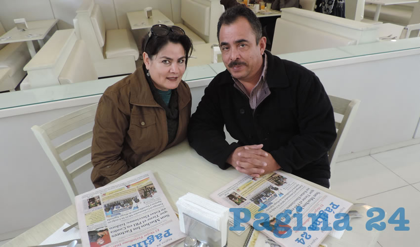 Ma. de la Luz Calzada Robledo y Jorge de la Rosa González compartieron el pan y la sal en el restaurante Del Centro