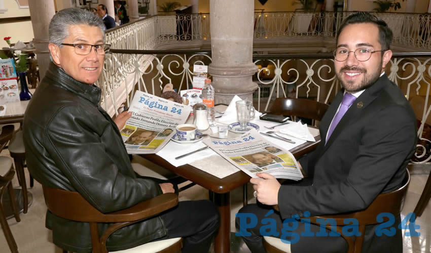 En Sanborns Francia departieron José Antonio Lamas y Jesús Guillermo Gutiérrez Ruiz Esparza, diputado local