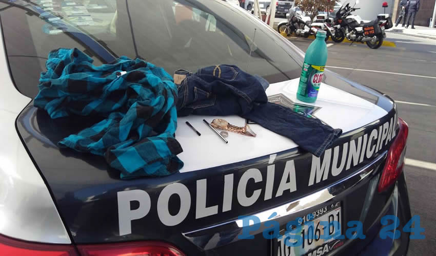 Las prendas y la botella de cloro que portaba Rosa Mar&iacute;a