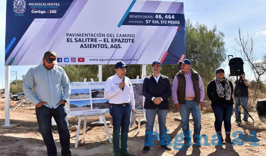 De gira de trabajo por Asientos, el gobernador Mart&iacute;n Orozco Sandoval, entreg&oacute;, supervis&oacute; y arranc&oacute; obras de infraestructura carretera, deportiva, hidr&aacute;ulica