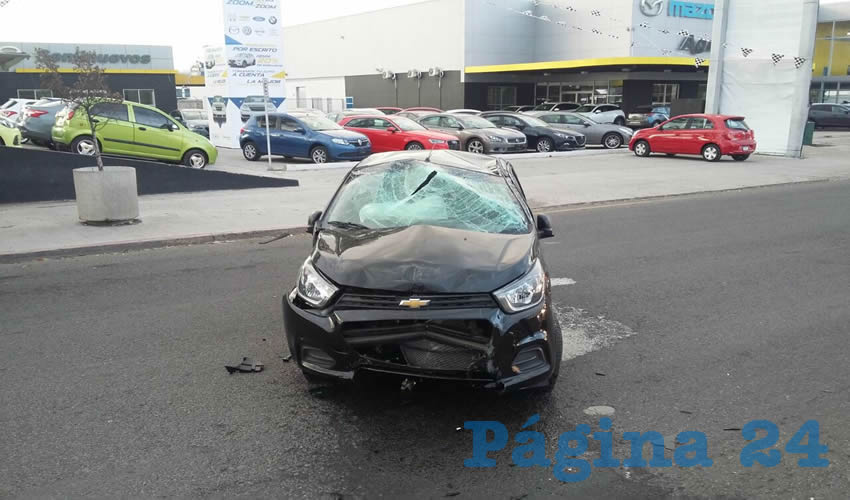 Con severos da&ntilde;os qued&oacute; el Chevrolet Aveo de Juan Jim&eacute;nez Hermosillo