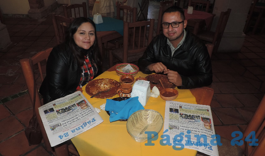 Rosario Medina y Edgar Salvador Guti&eacute;rrez desayunaron en el restaurante La Mestiza