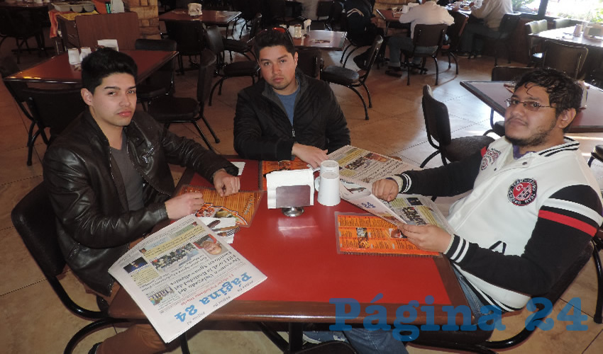 Julio Barajas, Luis Barajas y Osiel Esquivel almorzaron en el restaurante Las Antorchas