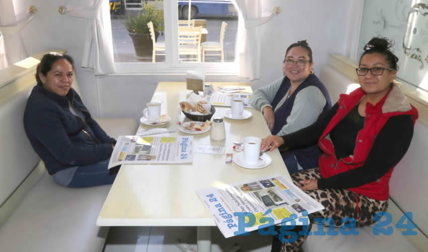 En el restaurante Del Centro almorzaron Zaira Herrera Lim&oacute;n, Gloria Ibarra Andrade y Cecilia Dur&oacute;n Arenas