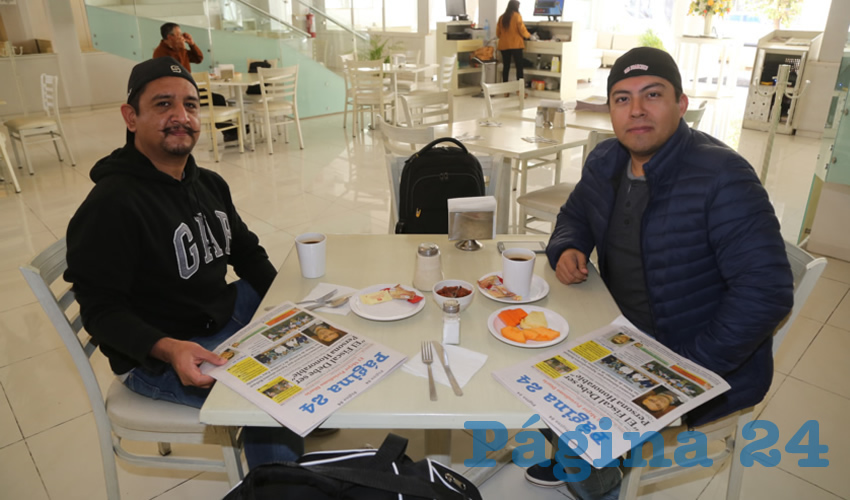 En el restaurante Del Centro almorzaron Juan Rangel Flores y Carlos Rodr&iacute;guez, que nos visita de Monterrey