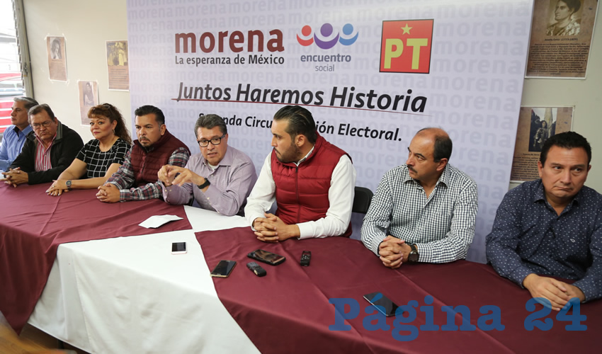 Rueda de prensa de Morena (Foto: Eddylberto Luévano Santillán)