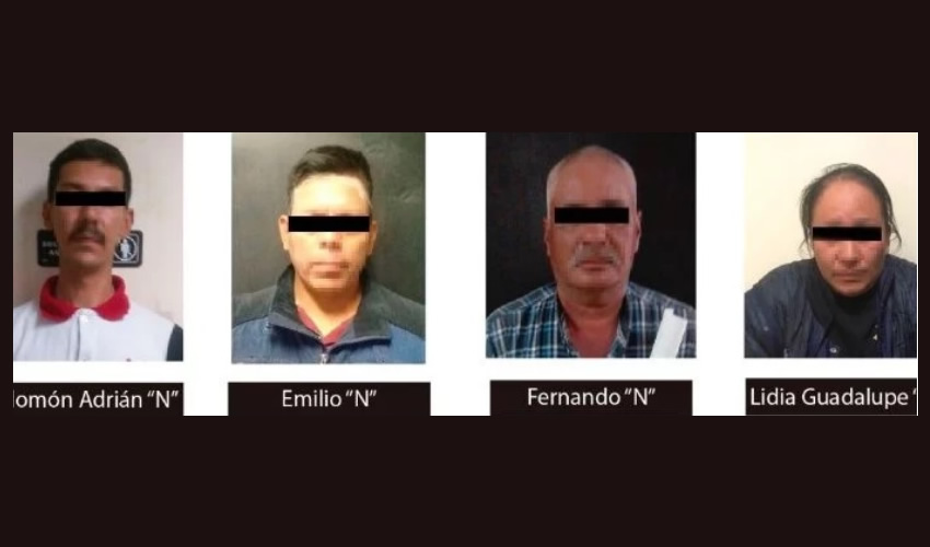 Emilio “N”, Salomón “N”, Fernando “N” y Lidia “N”, todos ellos policías de Tecalitlán, podrían obtener una pena de 40 a 60 años de prisión, por haber participado en la desaparición de los tres italianos/Foto: Especial 