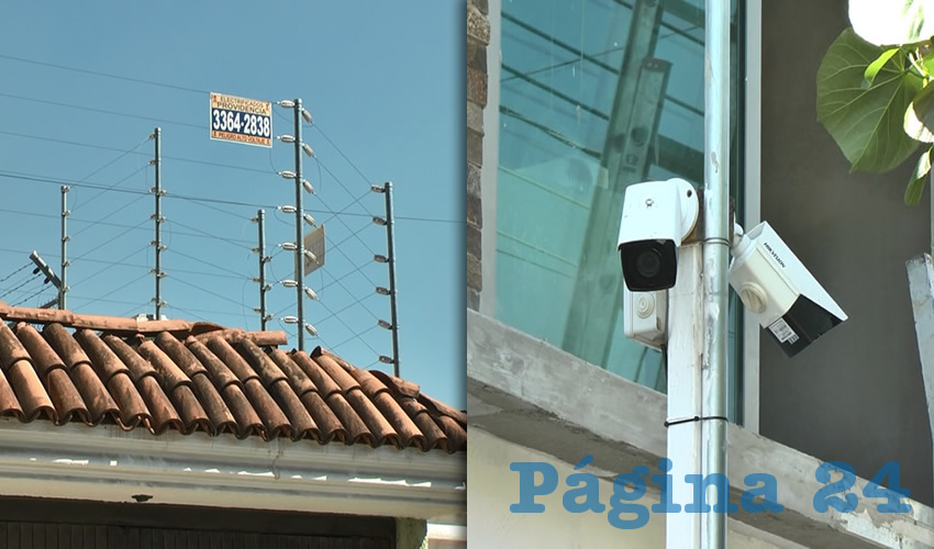 En otras viviendas pusieron malla electrificada y cámaras de videovigilancia para registrar a sujetos sospechosos que intenten robar a los vecinos 