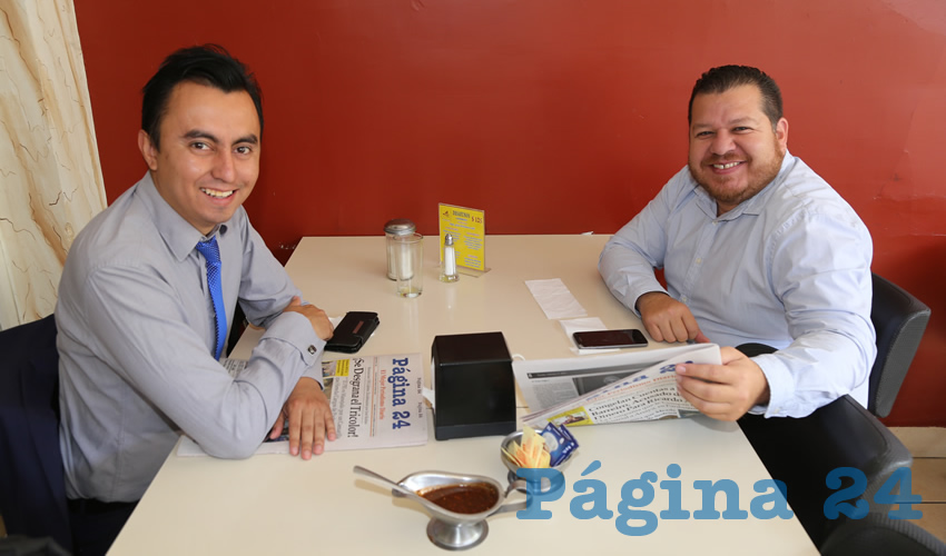 En el restaurante Mitla almorzaron Alan Capetillo Salas y Alejandro Monreal Dávila, regidor del Ayuntamiento de Aguascalientes