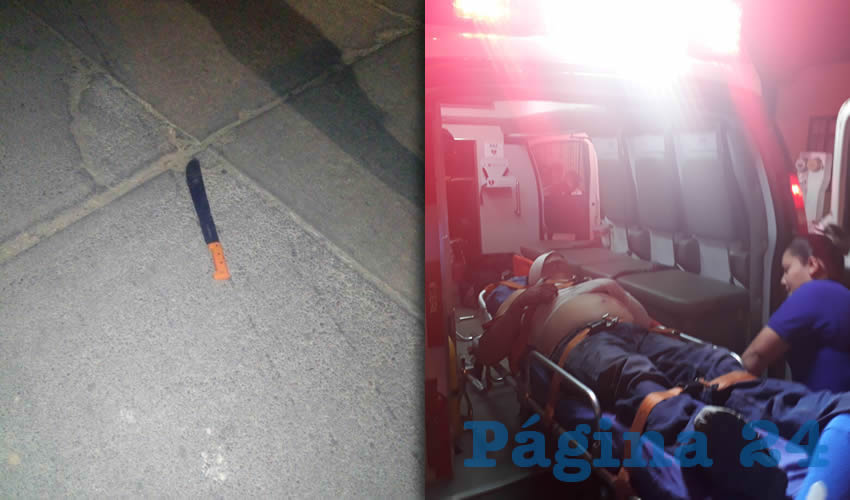 El arma utilizada en la agresi&oacute;n | Pedro Romo D&iacute;az fue trasladado al Hospital Tercer Milenio