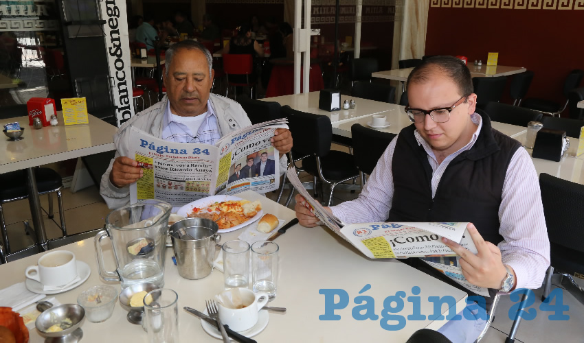 En el restaurante Mitla almorzaron Rodrigo Gonz&aacute;lez Arredondo y Javier Evangelista P&eacute;rez