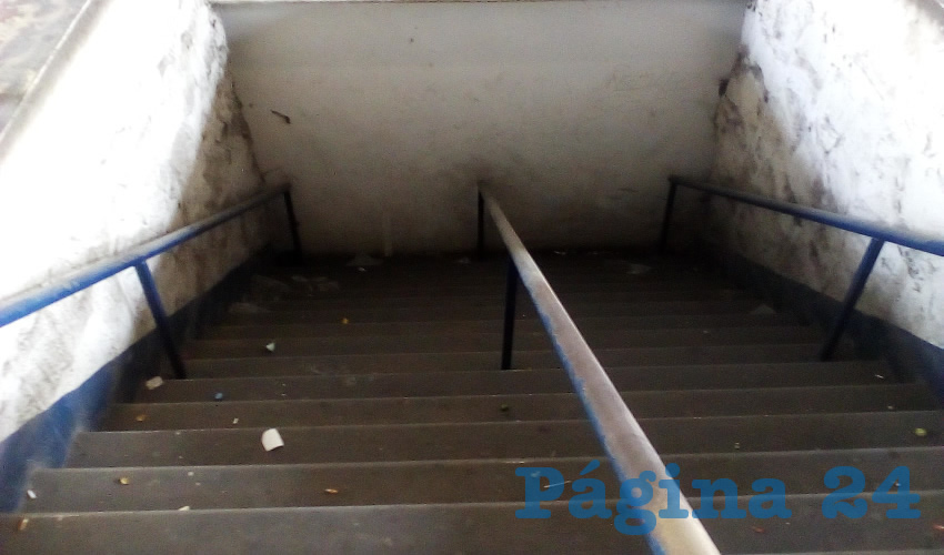 También las escaleras lucen como si no las barrieran en mucho tiempo 