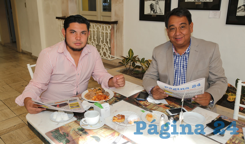 En el restaurante del Hotel Gran Alameda almorzaron Alberto Venegas Hern&aacute;ndez y David Hern&aacute;ndez Vall&iacute;n