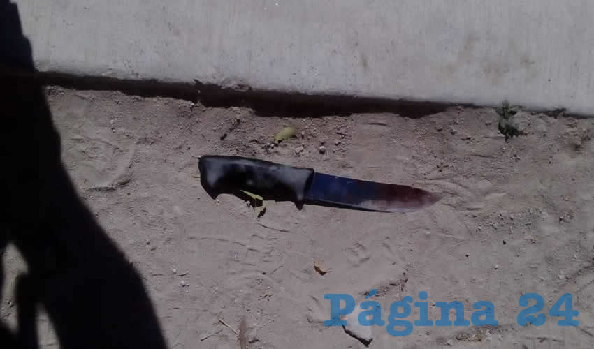 El cuchillo que utiliz&oacute; Alma Liliana para herir de gravedad a su esposo 