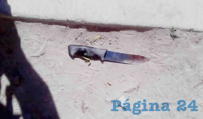 El cuchillo que utilizó Alma Liliana para herir de gravedad a su esposo