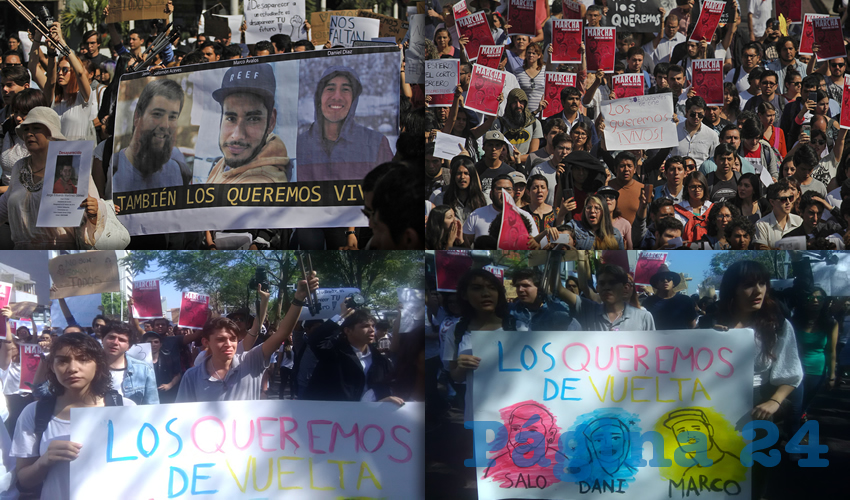Los asistentes a la marcha gritaron consignas en contra de las autoridades, a quienes exigieron respuesta a este y otros muchos casos más, en donde secuestradores se identifican como policías/Fotos: Elizabeth Ríos Chavarría 