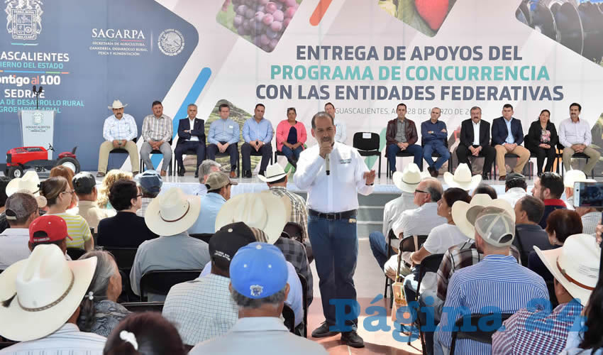 El gobernador y el delegado de la Sagarpa en el estado entregaron apoyos del programa de Concurrencia con las Entidades Federativas