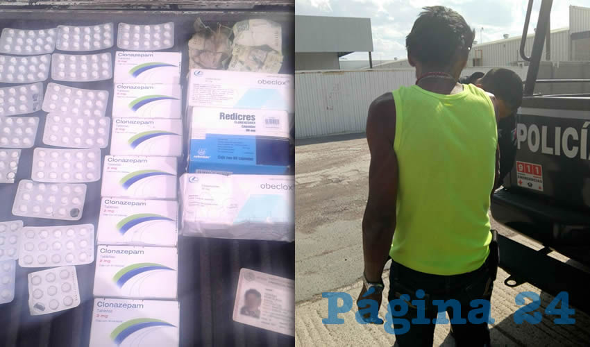 Además de las pastillas y cápsulas, le encontraron dinero en efectivo y papel moneda falso | Felipe de Jesús “N” “N”